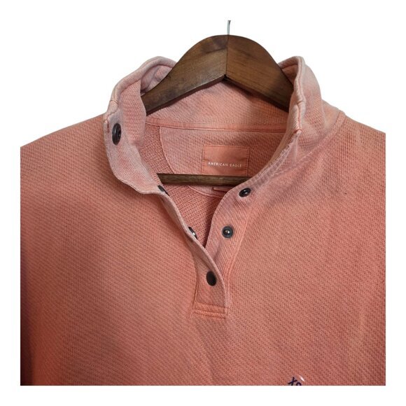 American Eagle Women's Cropped Sweatshirt‎ Long Sleeves Oversized Orange XS - Picture 5 of 17